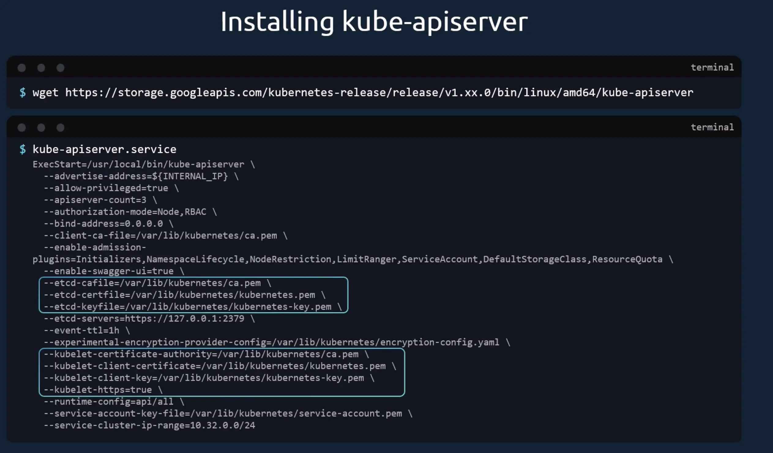 kube api server configurations