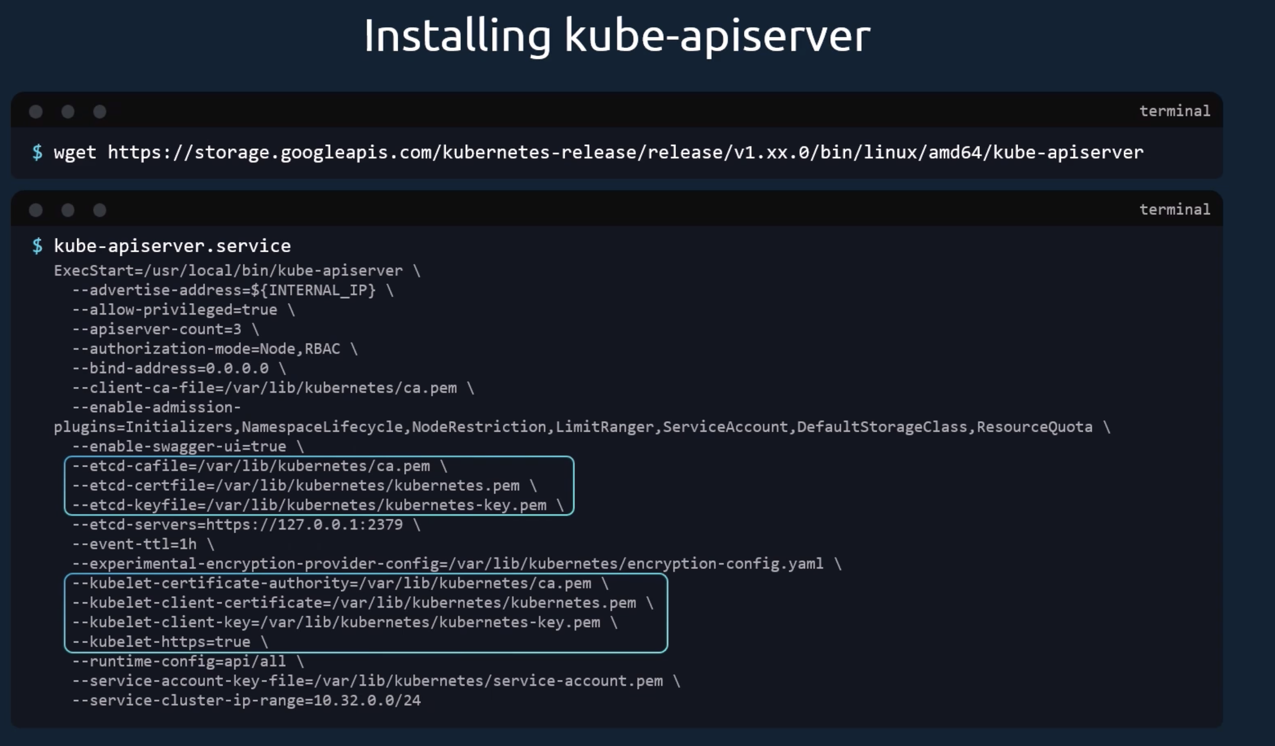 kube api server configurations